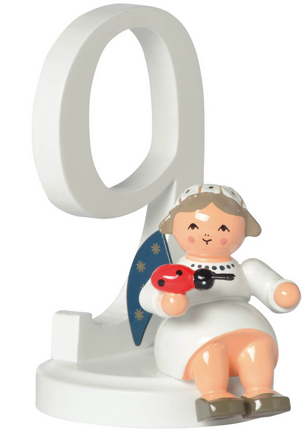 Christmas angel with number 9, 7 cm from KWO