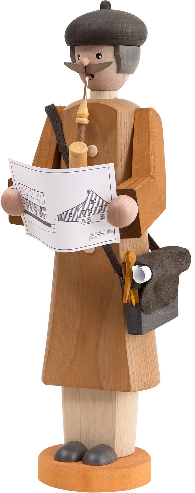 Smoking man architect, 30 cm, colored by Seiffener Volkskunst eG