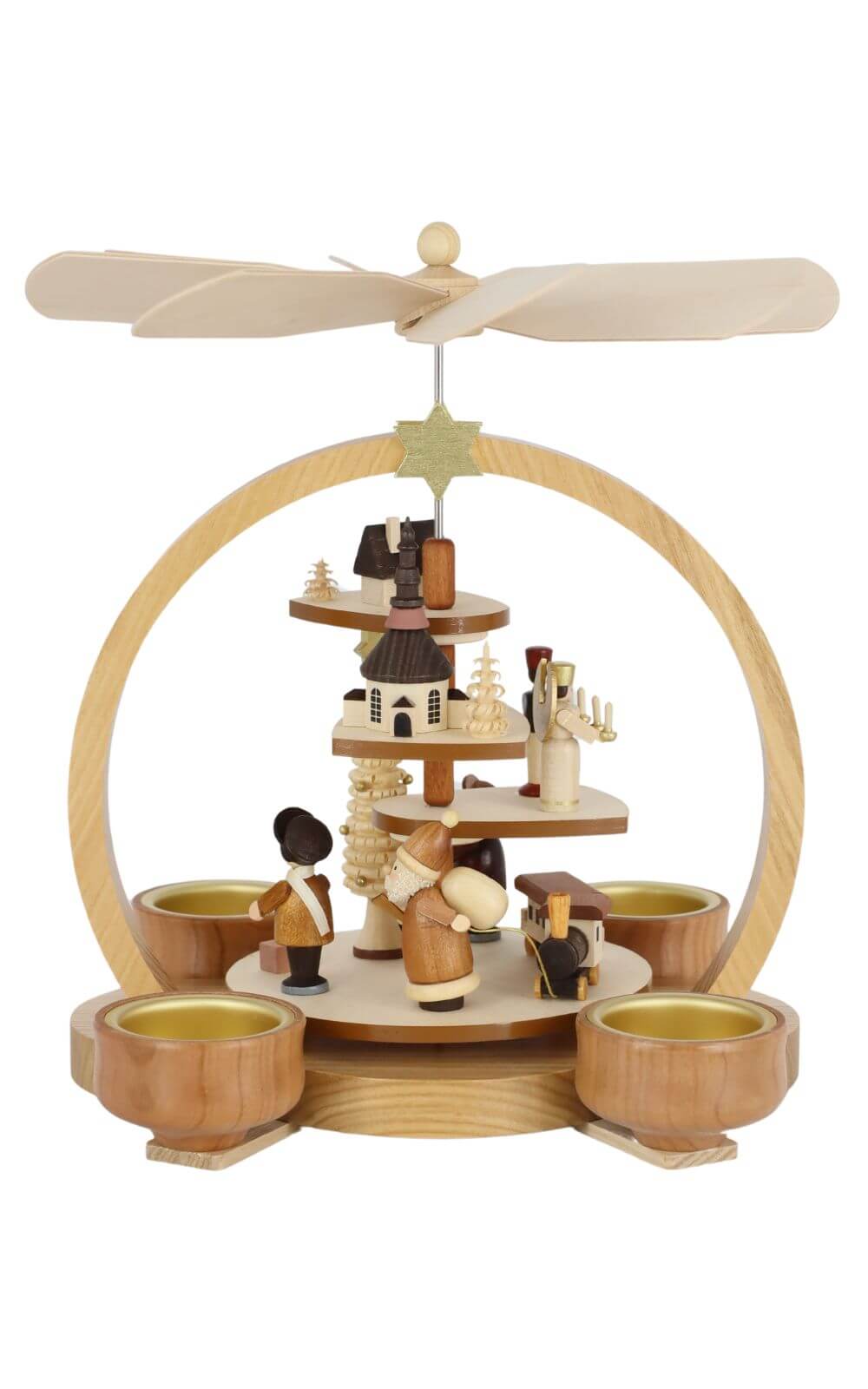 Tealight Christmas pyramid with Santa Claus, natural by Knuth Neuber_2