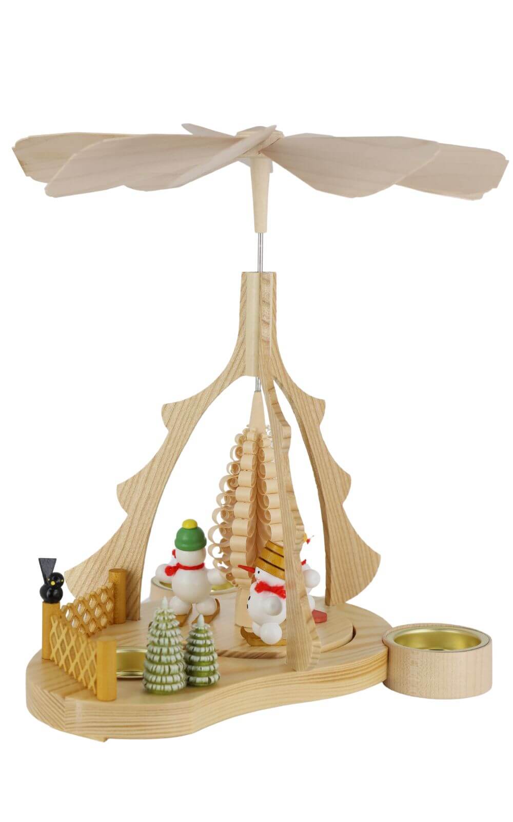 Christmas pyramid for tea lights with snowmen, 26 cm, colored by Ralf Zenker_2