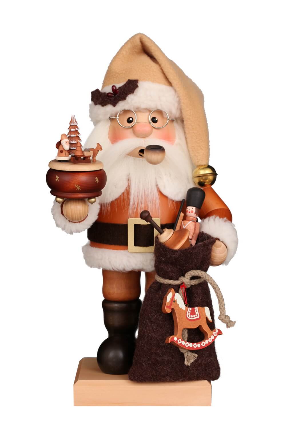 Smoking man Santa Claus, 36 cm by Christian Ulbricht