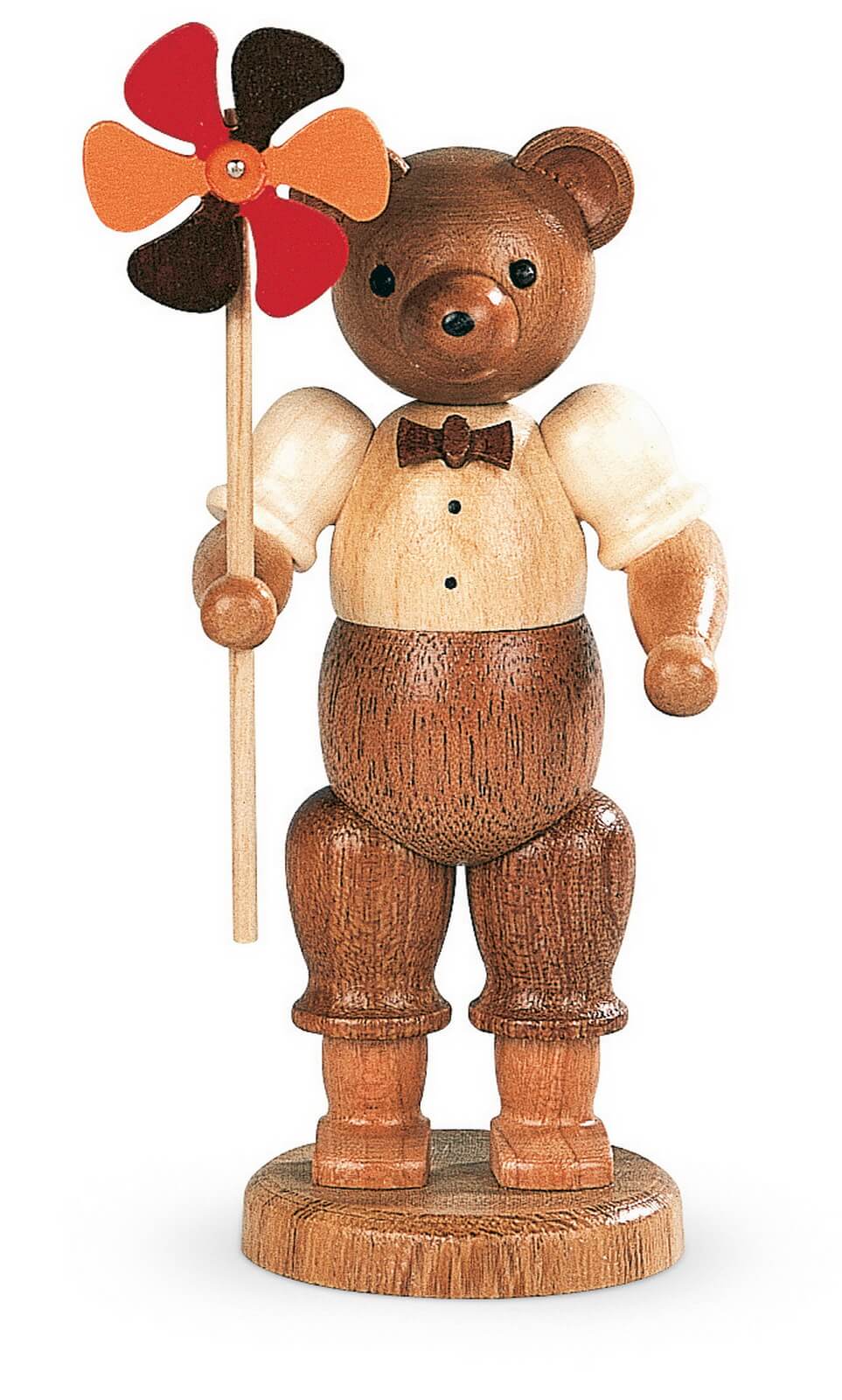Miniature teddy - Boy with windmill, nature by Müller Kleinkunst