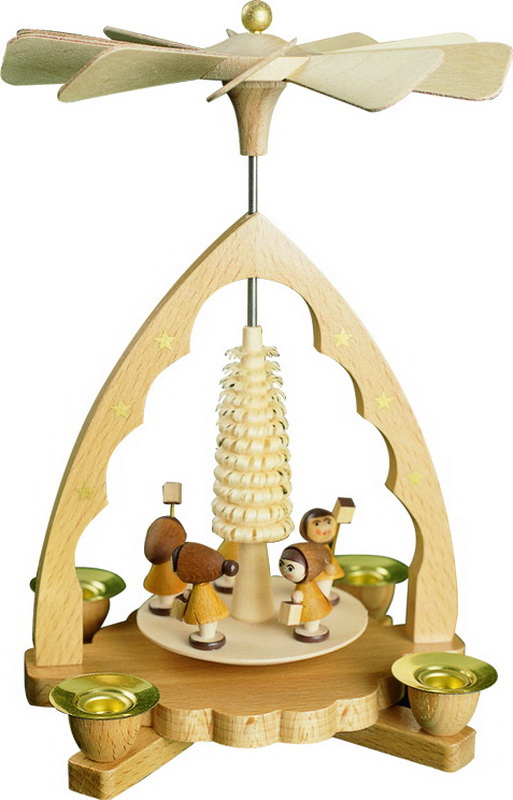 Christmas pyramid Lantern Children, natural, 19 cm by Richard Glässer_1