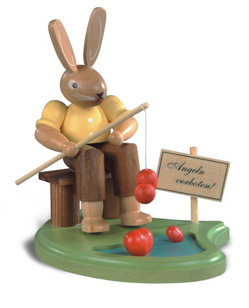 Easter bunny angler at the pond by Müller Kleinkunst