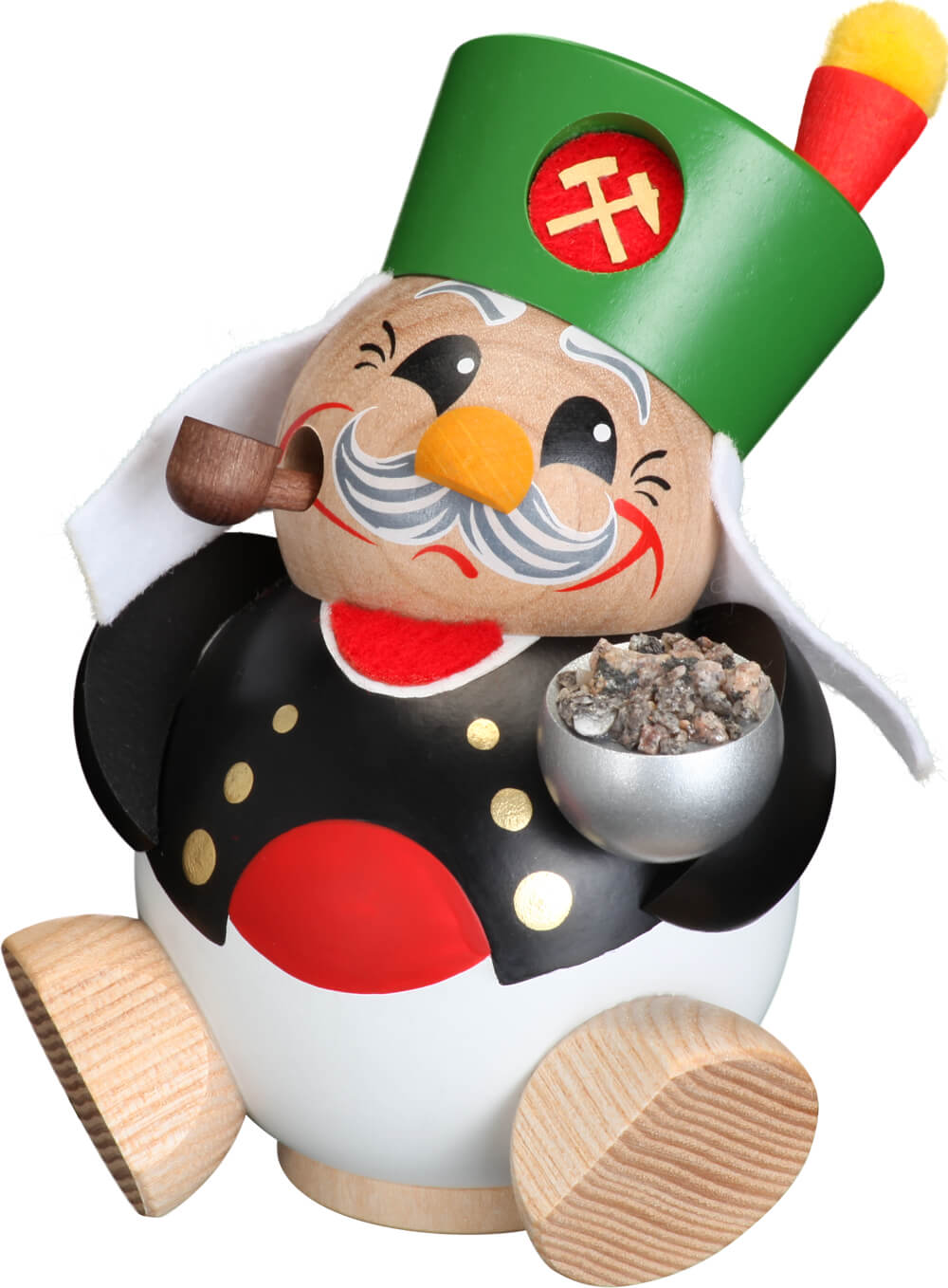 Smoking man - ball smoking man miner from Seiffener Volkskunst eG
