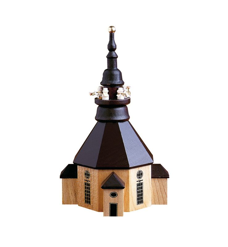 Seiffen church, 14 cm, natural by toy maker Günther