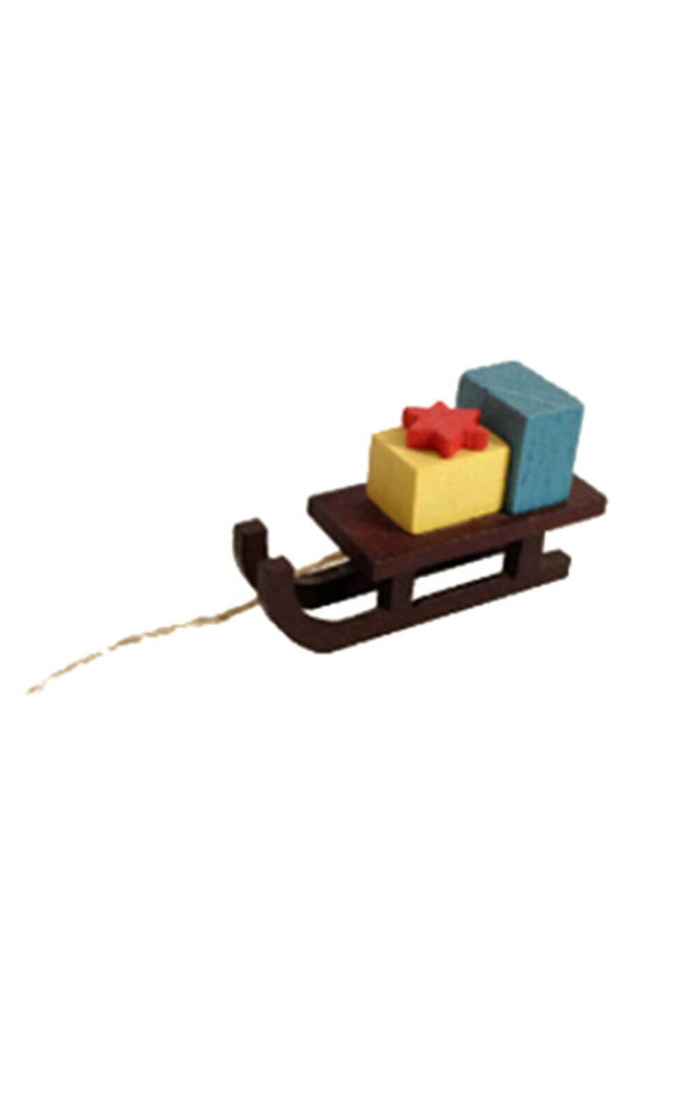 Christmas tree decoration sleigh coloured, 4 cm by Spielwarenmacher Günther