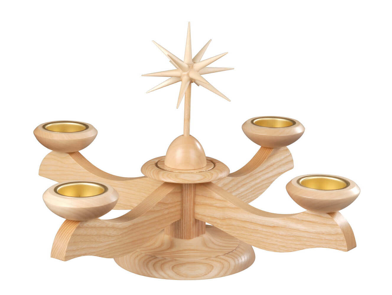 Advent candlestick with poinsettia, for tea lights by Albin Preißler
