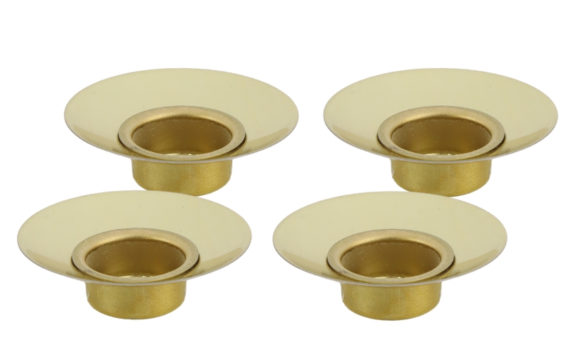 Brass Candle Holder with Drip Catcher, 17.2 mm, Set of 4 by SEIFFEN.COM