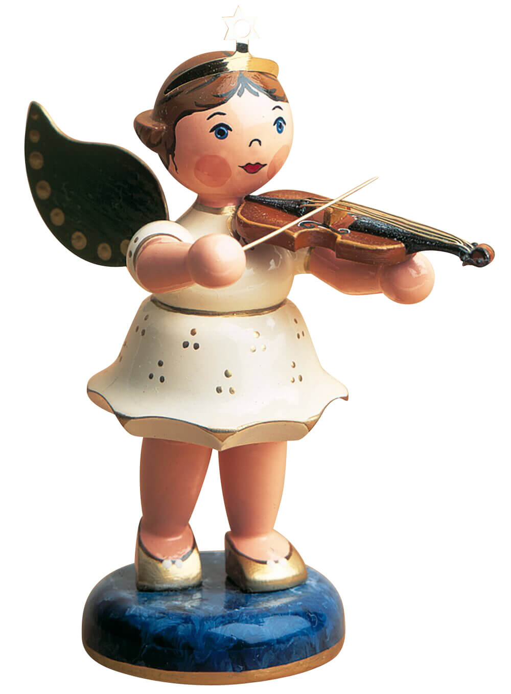 Christmas angel with violin from Hubrig folk art