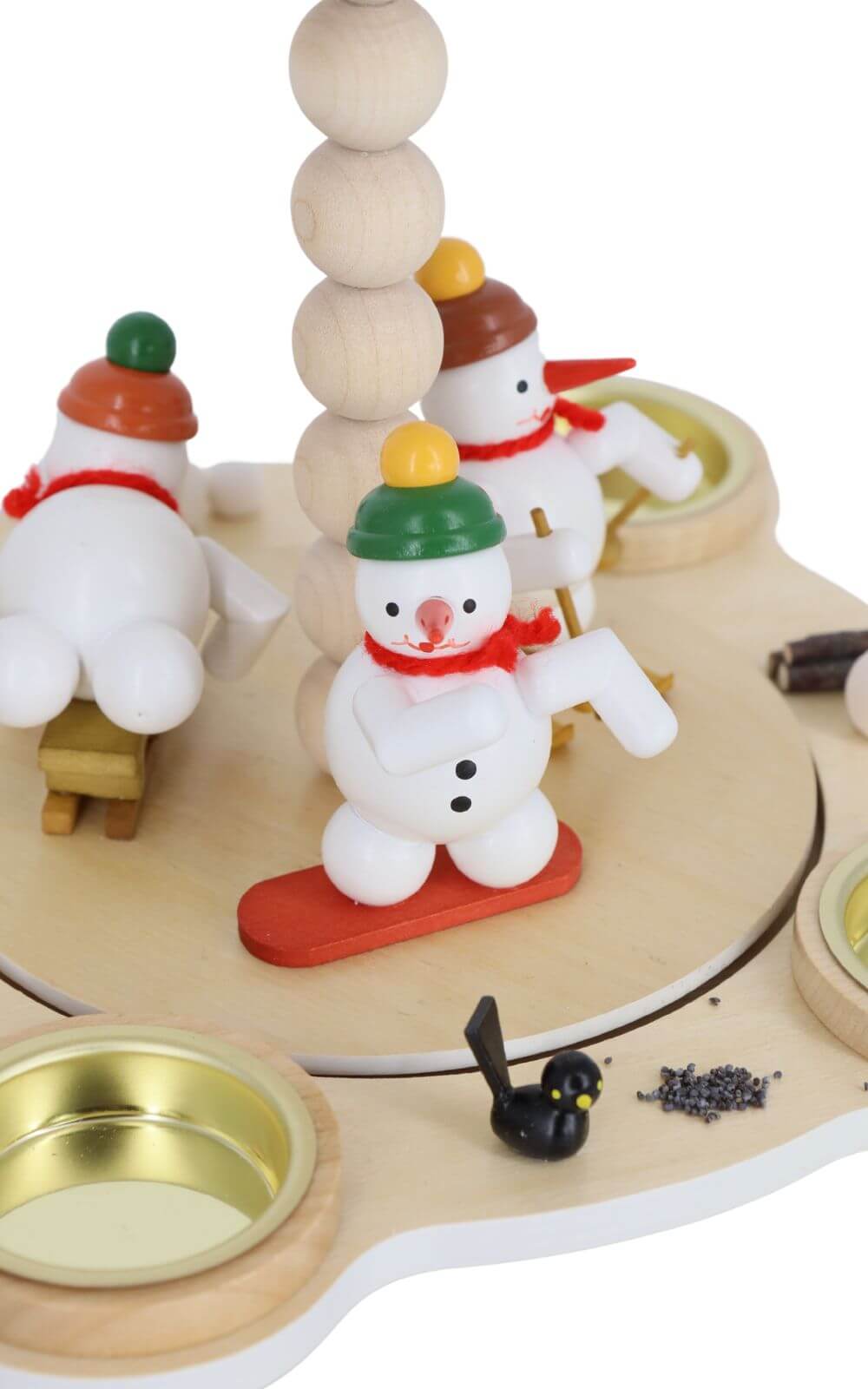 Christmas pyramid with snowmen, Winter sports by Volker Zenker_3
