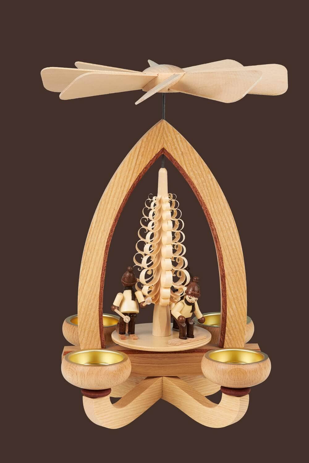 Christmas pyramid winter sportsman for tea lights, 28 cm by Heinz Lorenz_pic2