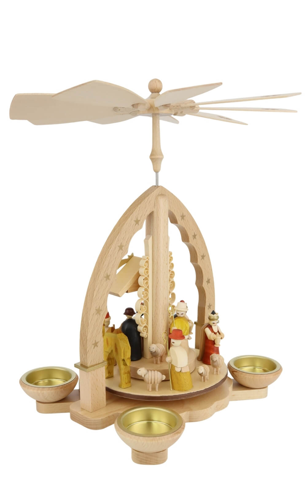 Premium Wooden Christmas Pyramid Nativity with Candles, 29 cm/ 11.4 inch by Richard Glässer, Made in Germany_4