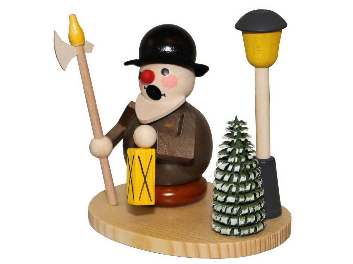 Smoking man night watchman with lantern, 8 cm, colored by Ralf Zenker