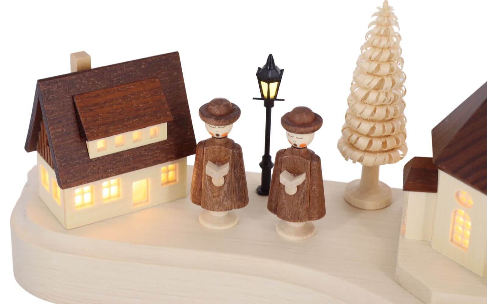 Pedestal board with Seiffen village and Kurrende, illuminated by SEIFFEN.COM_3