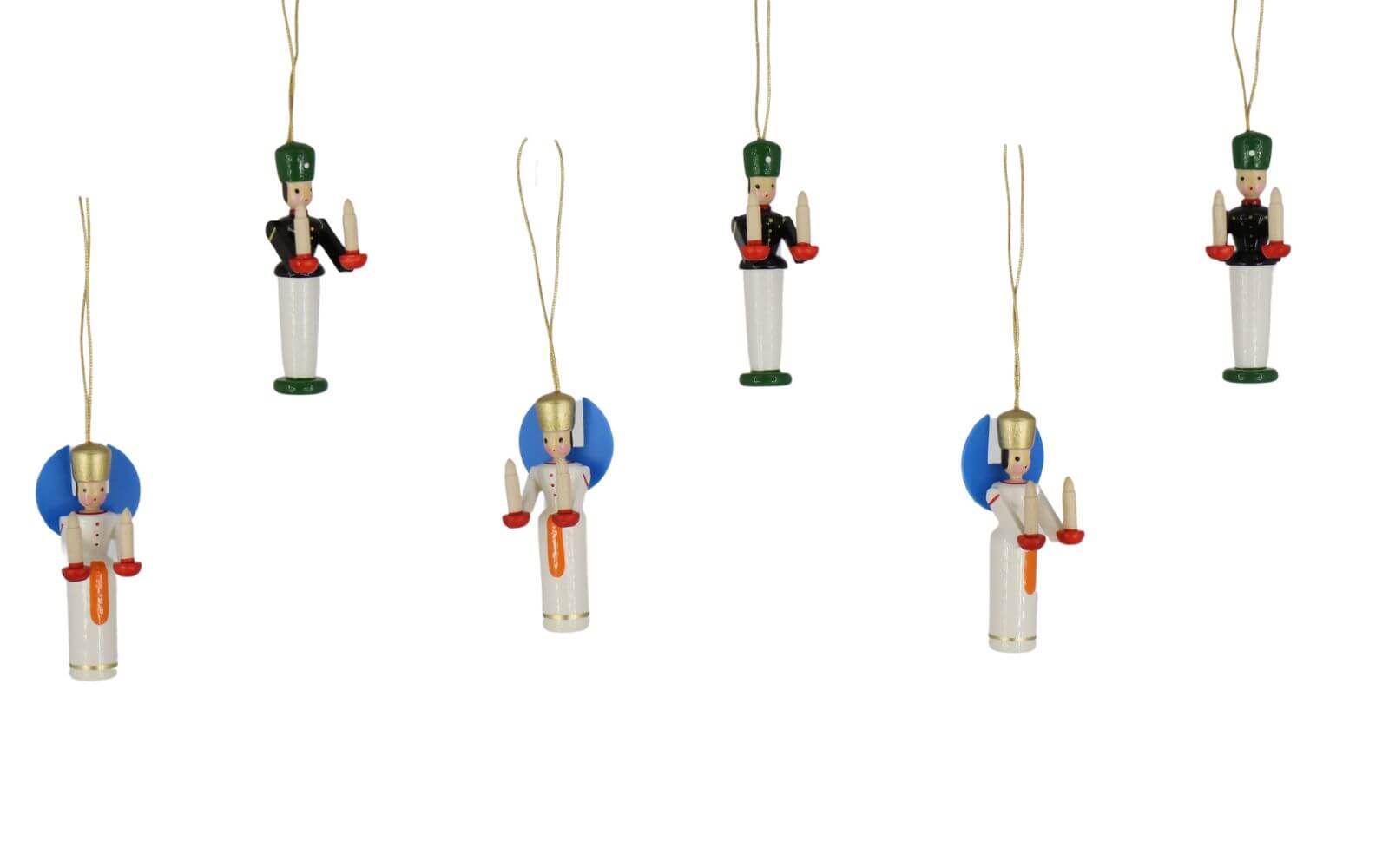Christmas tree decorations angel and miner, 3 pairs by Knuth Neuber