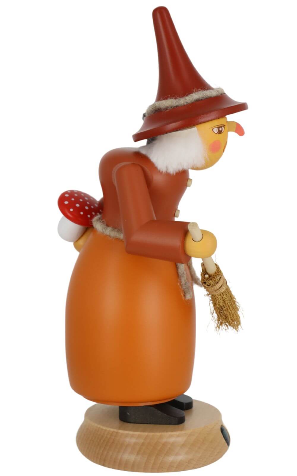 Smoking man witch with raven and toadstool by Müller Kleinkunst_2