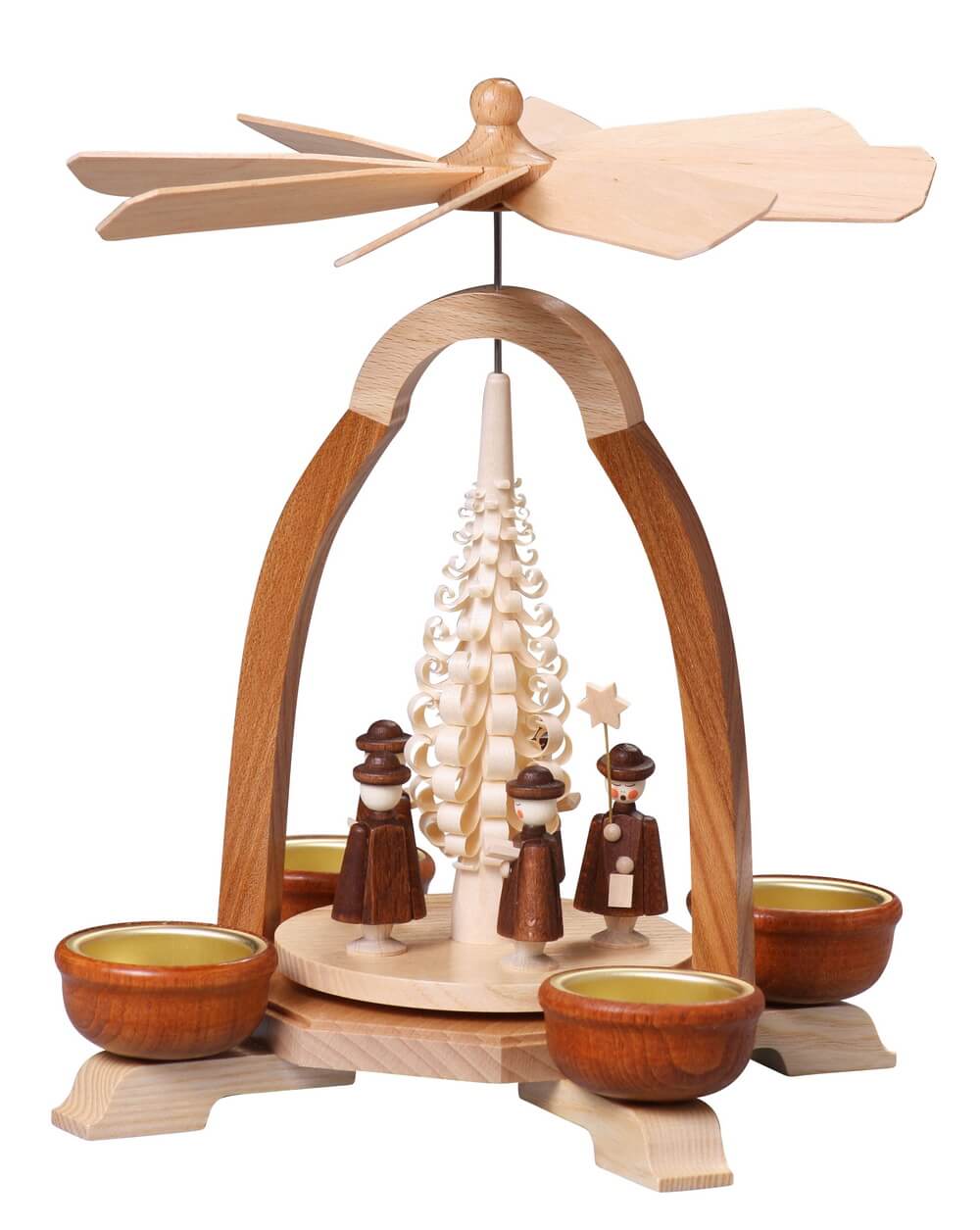 Tealight Christmas pyramid with currende, 24 cm by Thomas Preißler