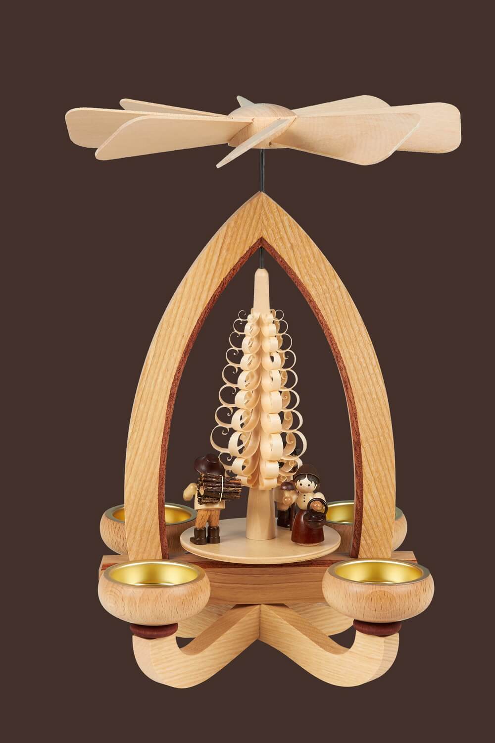 Christmas pyramid forest people for tea lights, 28 cm by Heinz Lorenz_pic2
