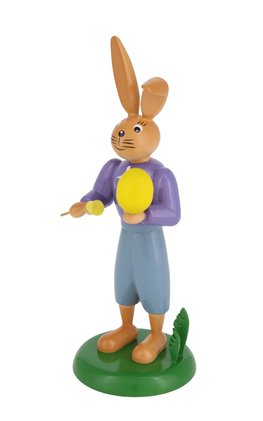Easter bunny with brush and egg, 12 cm by Holzkunst Gahlenz_2