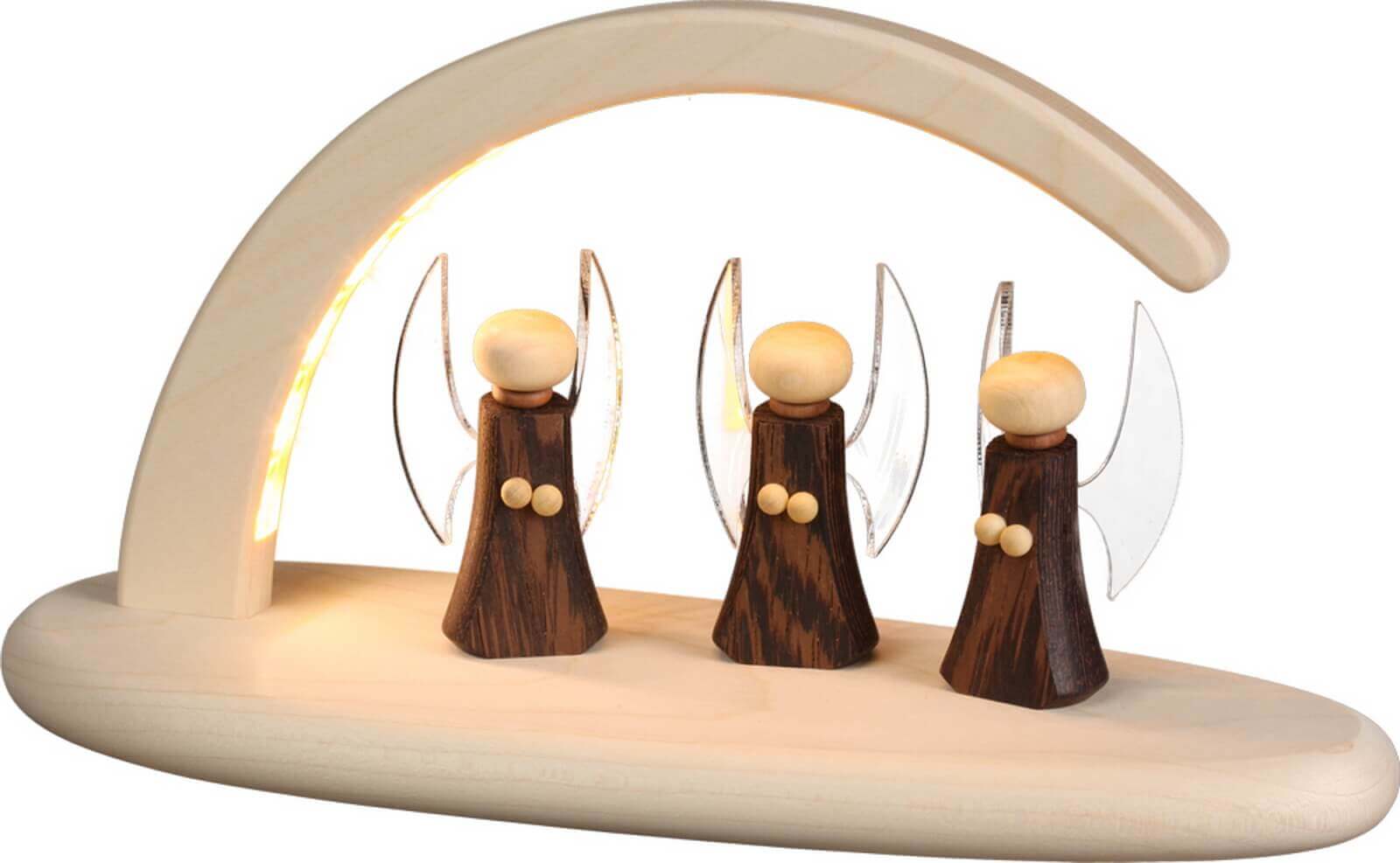LED candle arch, nature with Christmas angel by Seiffener Volkskunst eG
