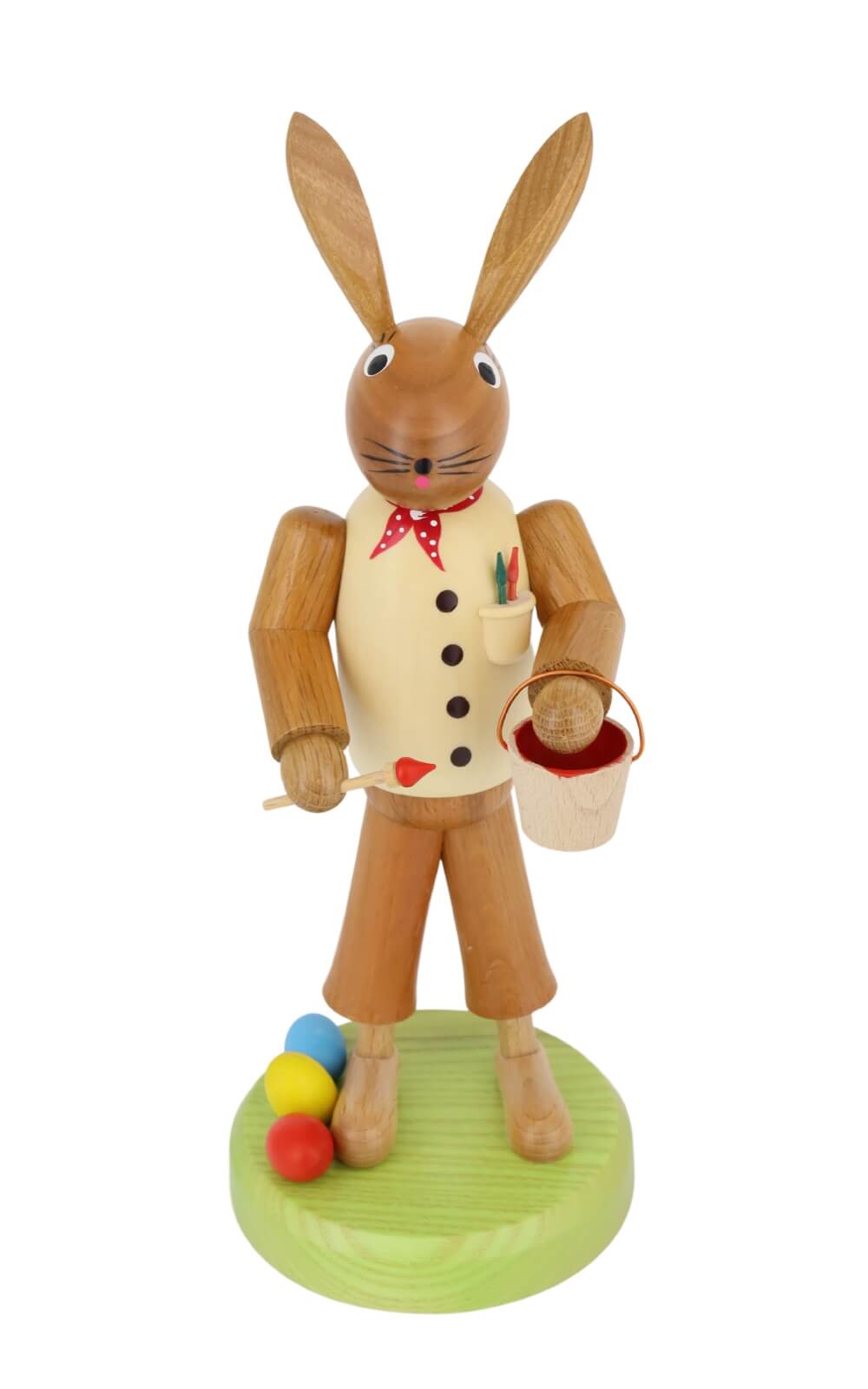 Easter bunny painter with brush, 28 cm, natural by SEIFFEN.COM_1