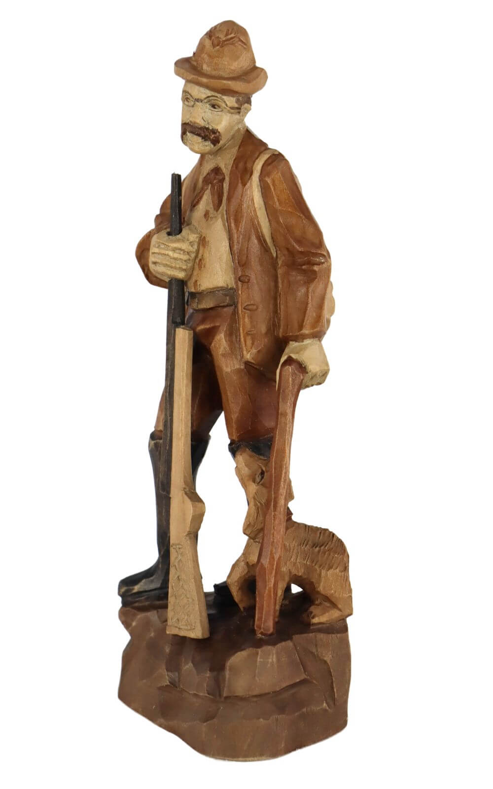 Stülpner Karl with dog, 20 cm, stained by Schnitzkunst aus dem Erzgebirge_1