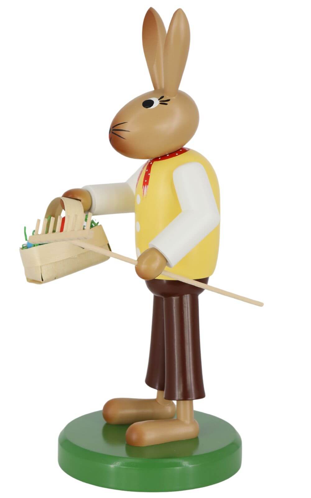 Easter bunny with rake and basket, 28 cm by SEIFFEN.COM_3