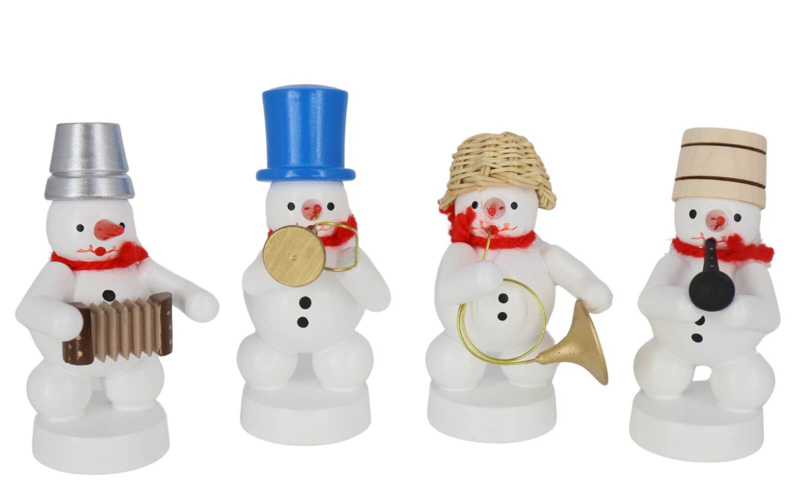 Miniature snowman band with instruments, set of 4 by Ralf Zenker
