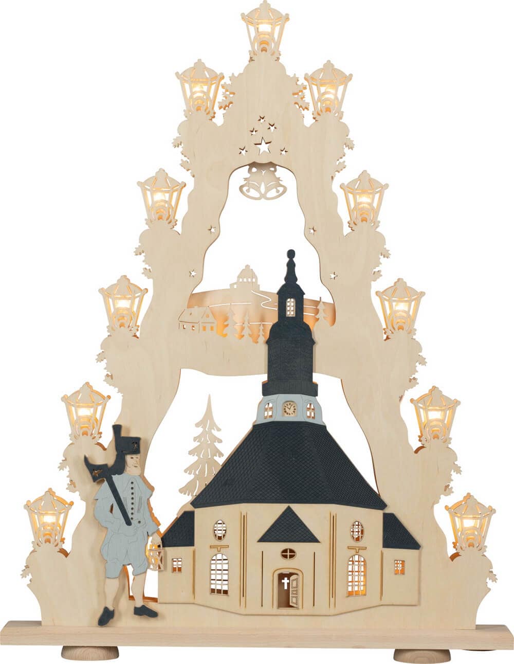 LED light top Seiffen church, 67 cm by Weigla