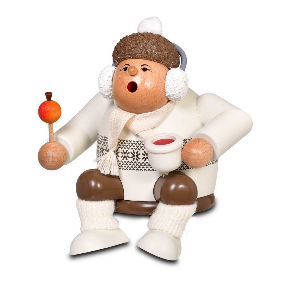 Smoker Figurine Sitting Edge Christmas Market Visitor, 5.9 inches, 15 cm by KWO, Made in Germany_2