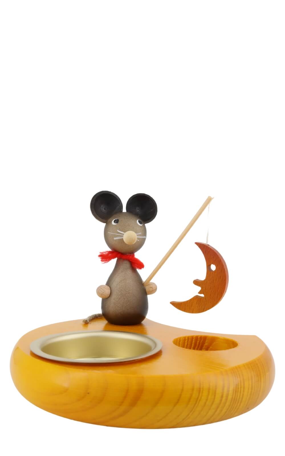 Candle holder for tea lights with mouse and moon, colored, 6 cm by Ralf Zenker_1
