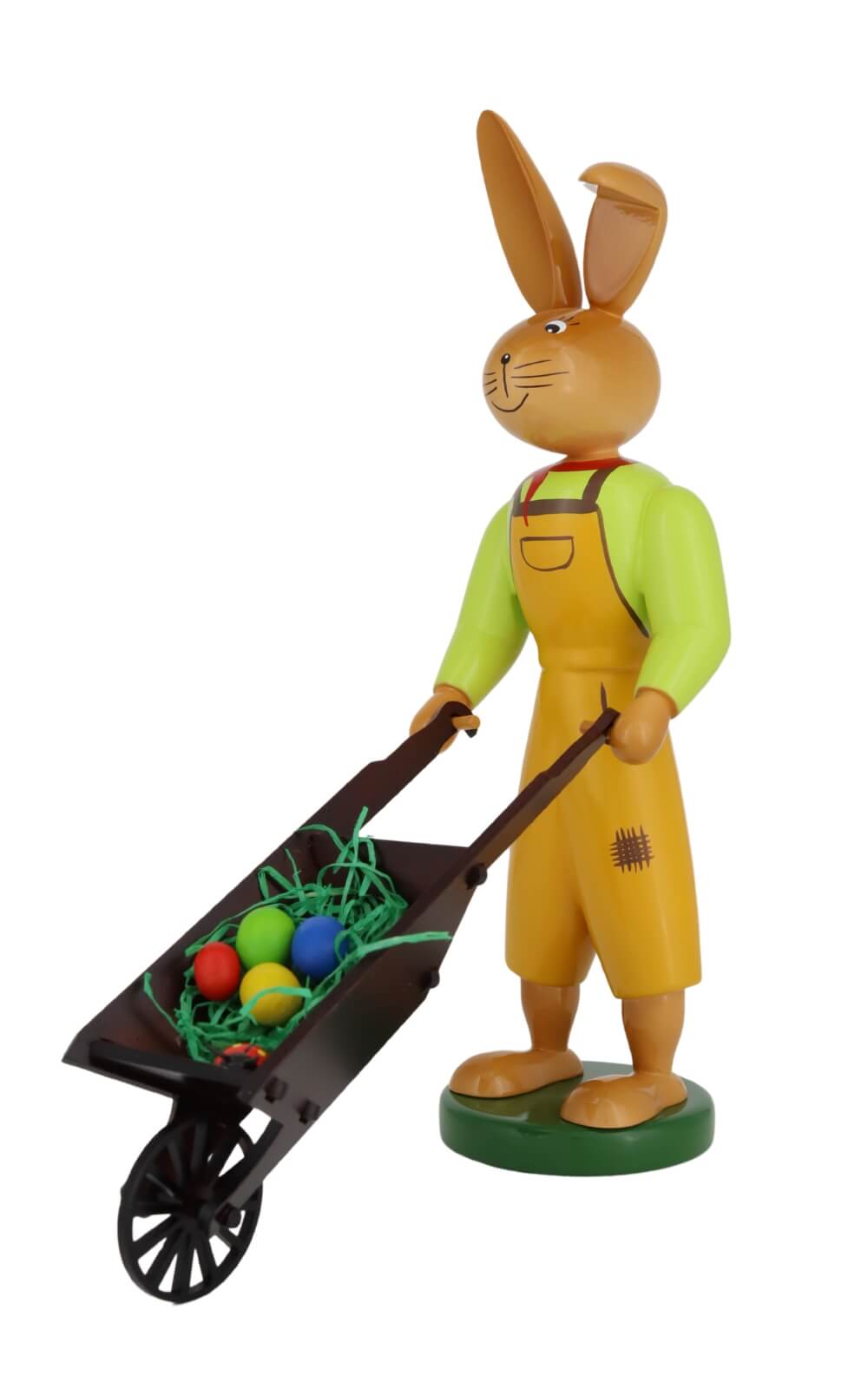 Easter bunny with wheelbarrow, 25 cm by Holzkunst Gahlenz_1