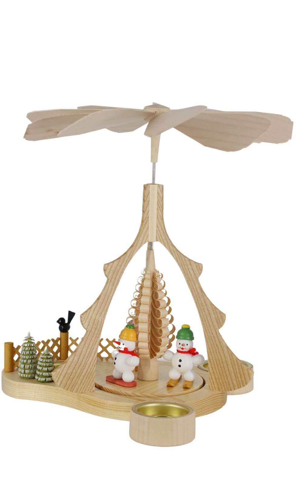 Christmas pyramid for tea lights with snowmen, 26 cm, colored by Ralf Zenker_1
