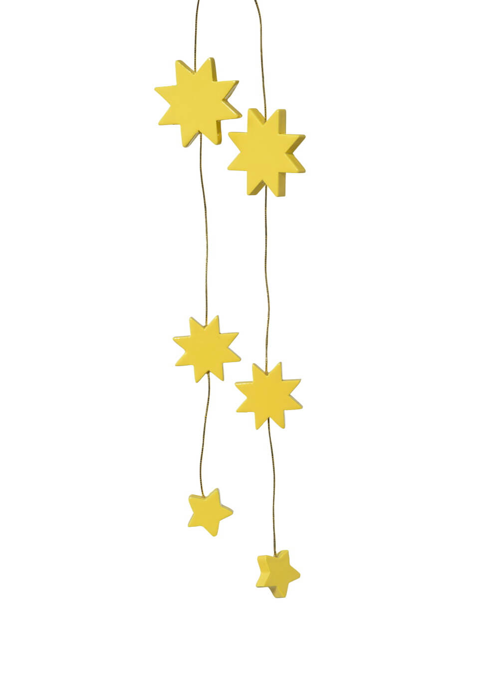 Christmas tree ornaments stars, yellow, 37 cm by KWO