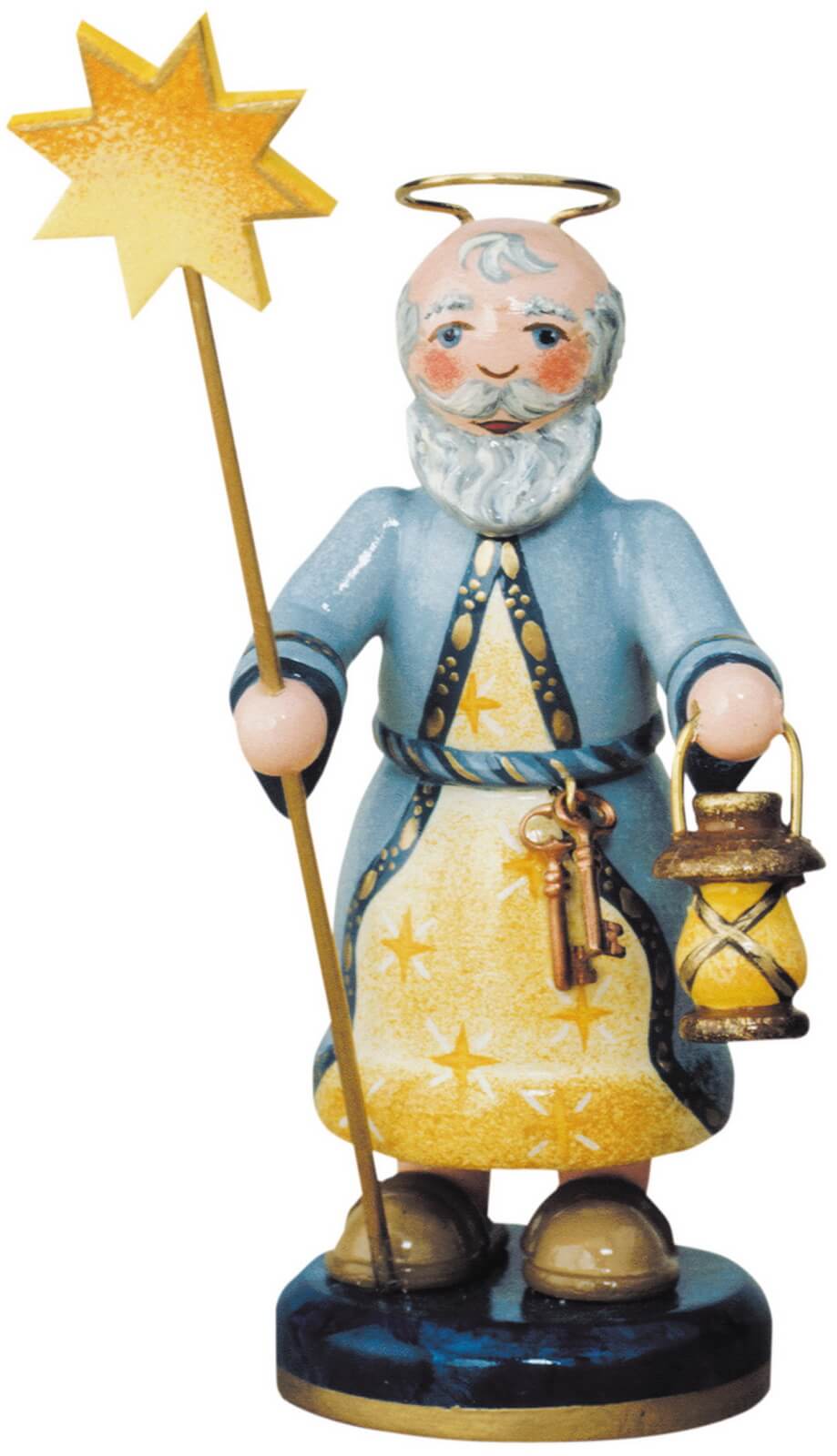 Miniature Petrus, 8 cm, coloured by Hubrig Volkskunst