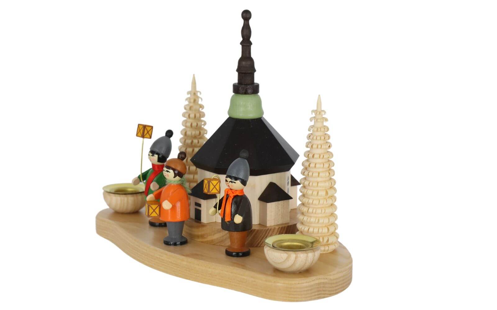 Christmas candle holder Seiffen church with lantern children by Knuth Neuber_3