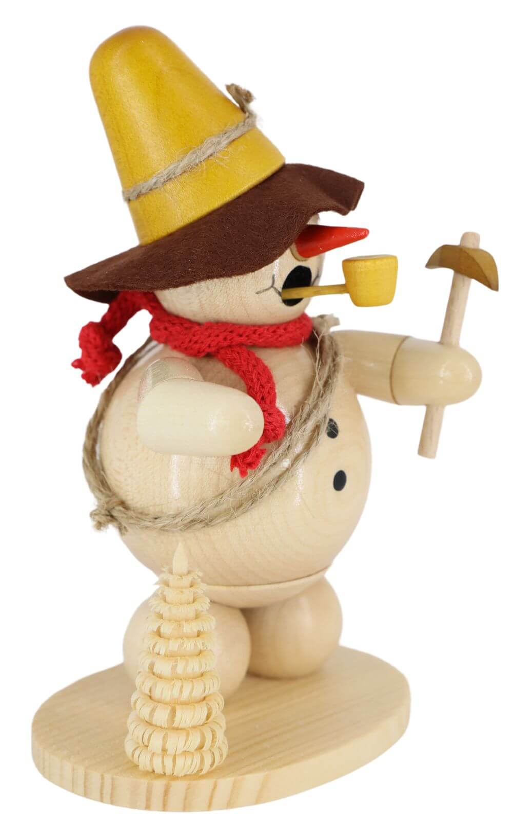 Smoking man snowman with ice pick, nature, 12 cm by Ralf Zenker_3