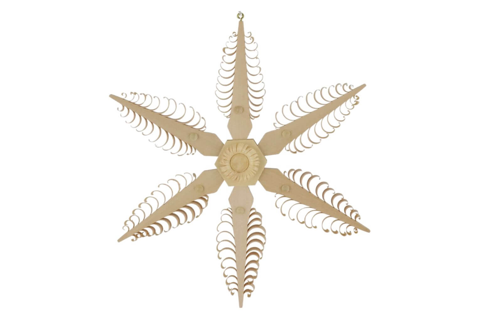 Window decoration wooden star with rosette by Martina Rudolph