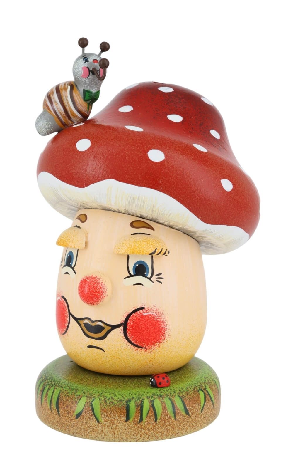 Smoking man lucky mushroom, 12 cm (4.72 inch), colorful by Hubrig Volkskunst _3