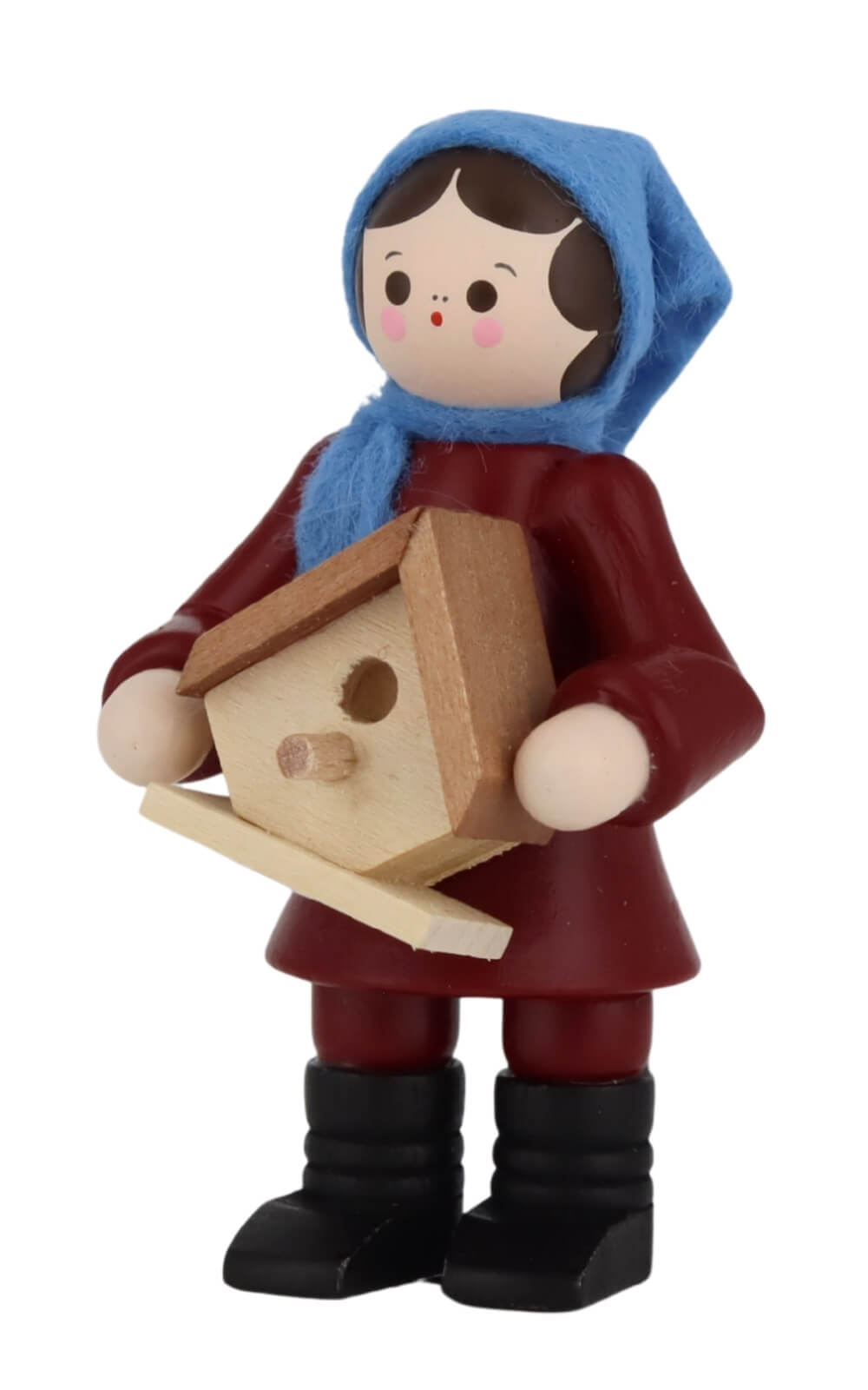 Miniature girl with nesting box, 6 cm/2.36 in, coloured by Romy Thiel_2