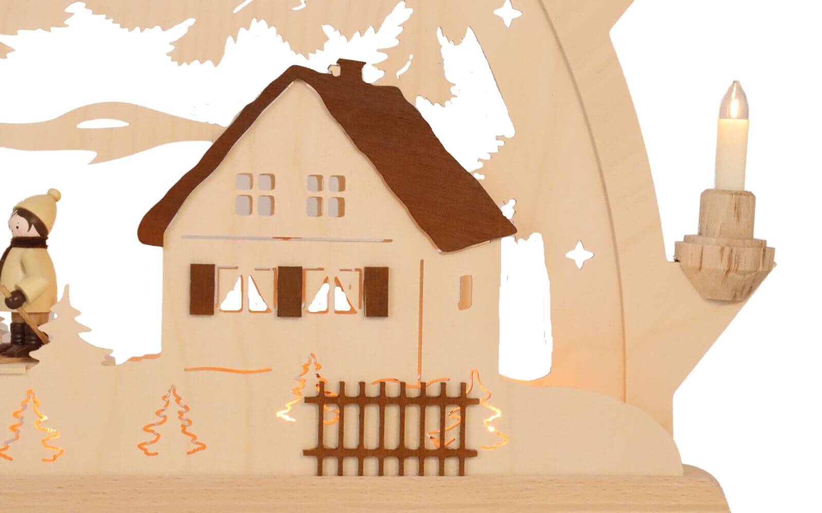 Candle arch Round arch house with skier, 55 cm from Taulin_pic3