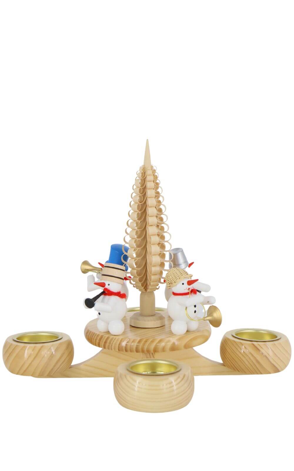 Advent candlestick for tea lights with snowmen, 23 cm by Ralf Zenker_2