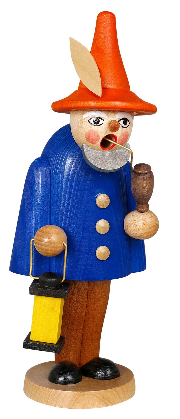 Smoking gnome, blue, 19 cm by Jan Stephani