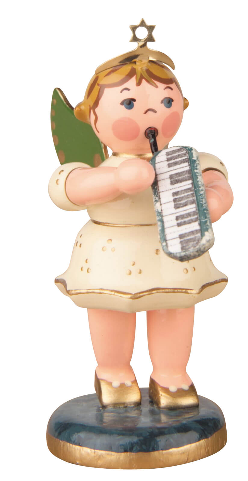 Christmas angel with melodica from Hubrig folk art