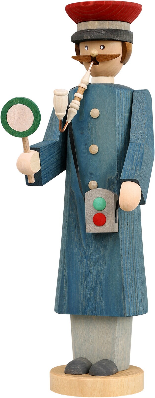 Smoking man station master, 30 cm by Seiffener Volkskunst eG