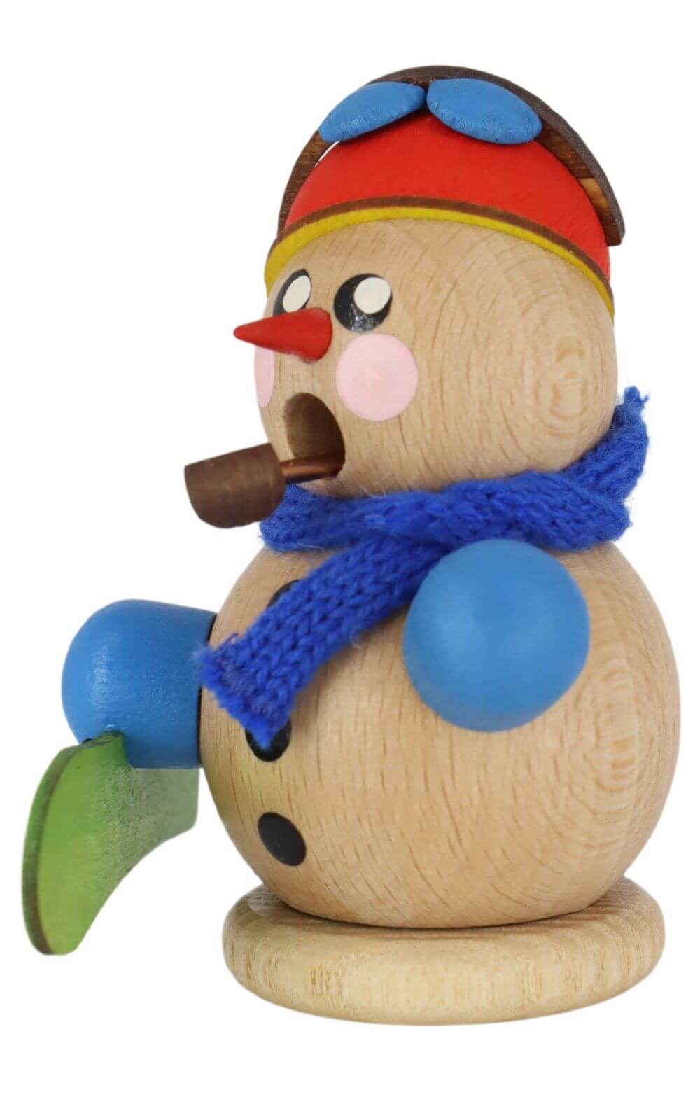 Smoking man snowman with snowboard, natural by Gerd Hofmann_2