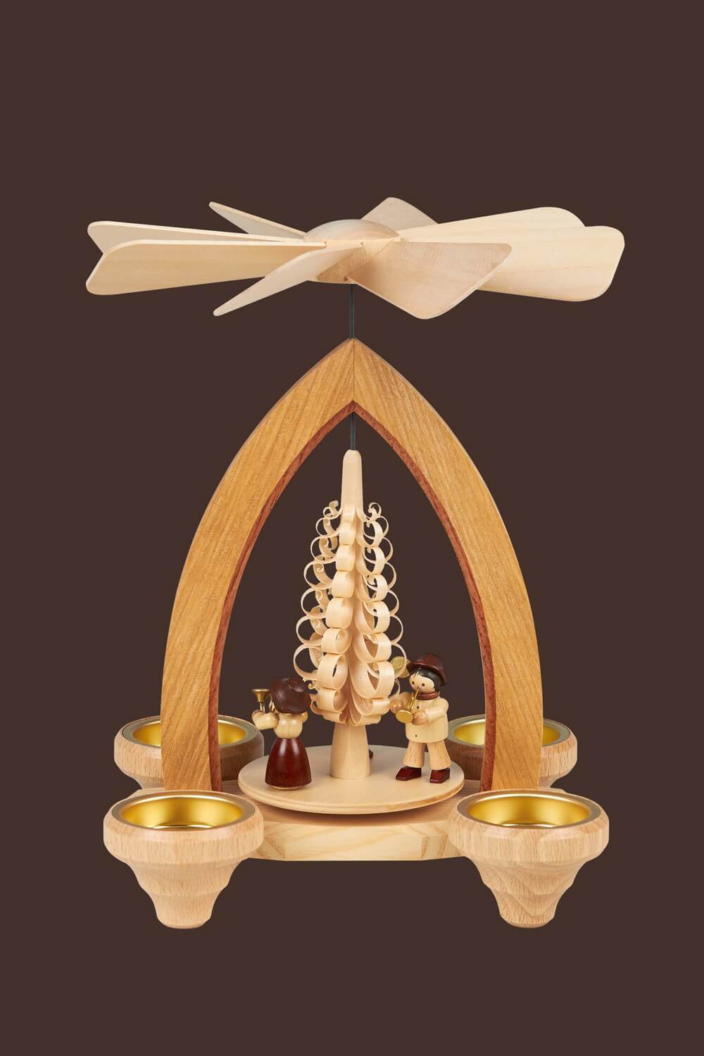 Tealight pyramid wind trio 26 cm by Heinz Lorenz pic_2