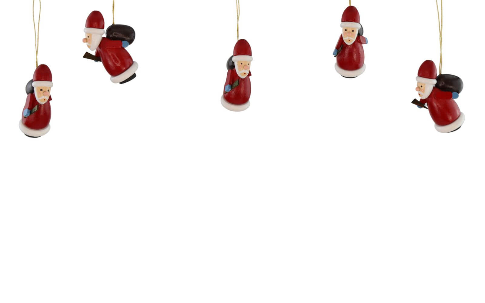 Christmas tree decorations Santa Claus, 5 pieces by Knuth Neuber