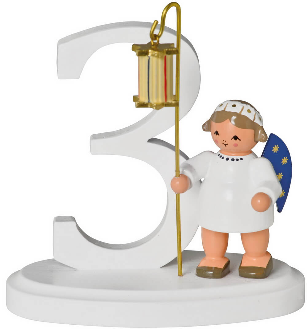 Christmas angel with number 3, 7 cm from KWO